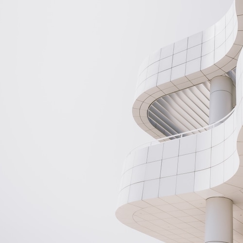 Contemporary white facade detail